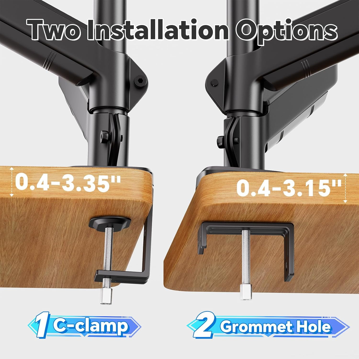 Dual Monitor Stand for 17-27 inch Computer Screens, Adjustable Monitor Riser Holds up to 20 lbs, Black