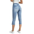 thumbnail image 3 of DYMADE Women Polycotton Denim Elasticated Waist Tie Stretch Cropped Pants, 3 of 5