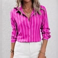 thumbnail image 2 of COMVALUE Women 2026 Striped Long Sleeve Dress Shirts Collared Office Work Blouses Button Up Tops (RD2, S), 2 of 5