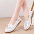 thumbnail image 6 of White Womens Loafers Summer Slip On Lightweight Thick Sole Shoes Fashion Casual Soft Sole Comfortable Daily Wear Breathable Casual Bean Flats Size 39, 6 of 9