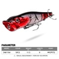 thumbnail image 3 of Pesca Topwater Popper señuelo de pesca artificial Wobblers triple gancho Crankbait (estilo D), 3 of 5