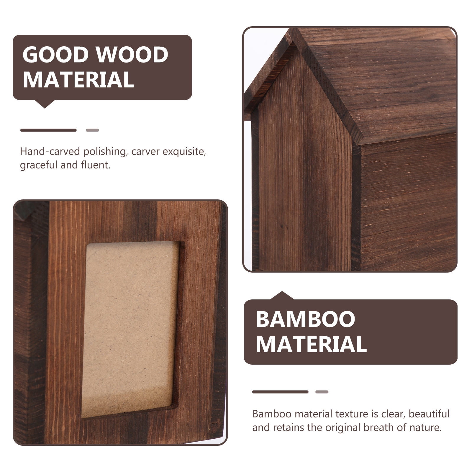 DEEPCRAFF Mini Pet Urn Brown Wood for Ash Storage and Pet Memorial 1Pack