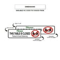 thumbnail image 3 of Please This Table Is Closed For Door Or Window Protection Required Unique Aluminum Metal Sign 4"x18", 3 of 5