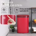 thumbnail image 3 of FDW 13 Gallon Sensor Garbage Can Kitchen, Lid, Stainless Steel 50L Automatic Trash Can for Kitchen Office Bedroom Indoor Trash Bin, Red, 3 of 7