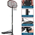 thumbnail image 4 of 7 - 10ft Adjustable Portable Basketball Hoop with Wheels - 43" Shatterproof Backboard, Outdoor Basketball System for Youth & Adults, 4 of 8