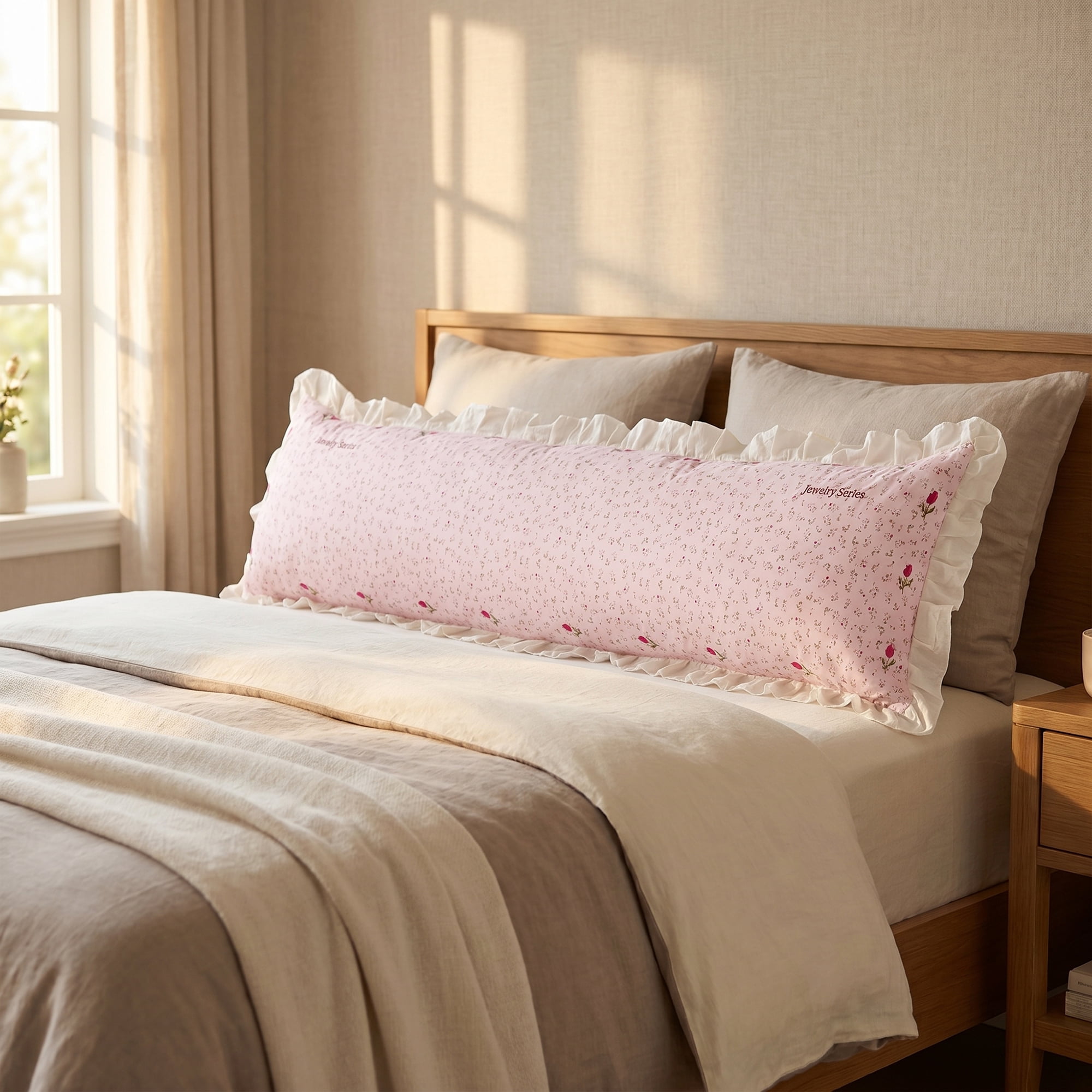 Unique Bargains 1 Pack Pillowcase Soft Cooling Polyester Breathable Cover ["20\"x59\""] Pink