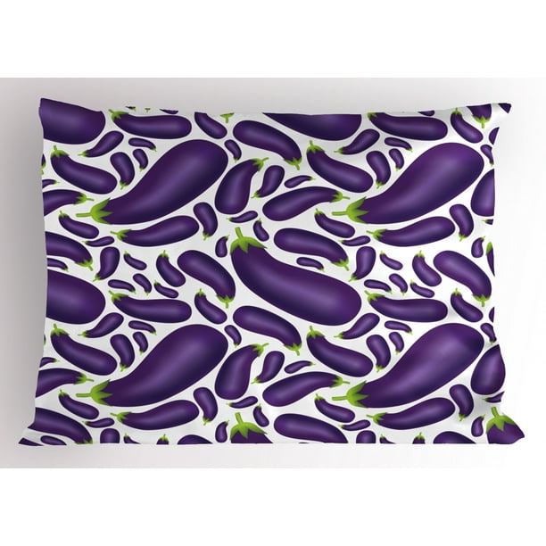 Eggplant Pillow Sham Delicious Aubergines In Abstract Representaiton Fresh Dish Healty Food Vegetable Decorative Standard King Size Printed Pillowcase 36 X 20 Inches Purple White By Ambesonne Walmart Com Walmart Com