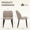 thumbnail image 4 of EOP Upholstered Dining Chairs Set of 6, Mid Century Modern Dining Room Chairs, Fabric Farmhouse Dining Side Chairs with Wood Legs, Armless Kitchen Chairs with Wingback, Camel, 4 of 7
