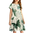 thumbnail image 2 of Sentmoon Girls Summer Dresses Trendy Crew Neck Maxi Dress Relaxed Floral Print Beach Dresses for Teens Girls 14-16 Child for Travel Multicolor 5 Years, 2 of 5