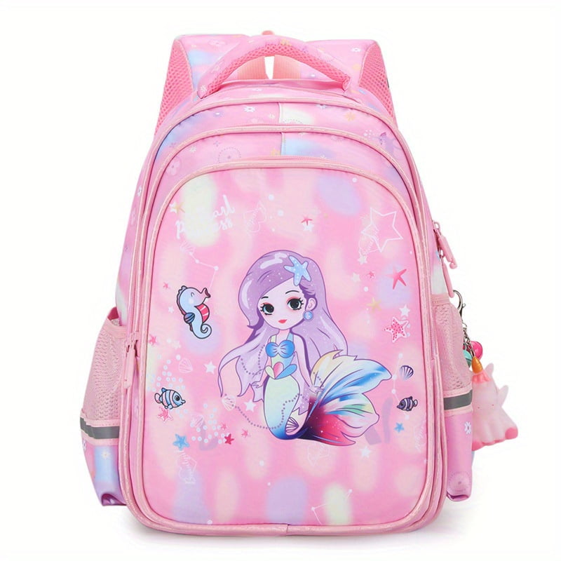 Children s Cartoon Mermaid Backpack Casual Load Reduction School Bag