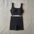 thumbnail image 1 of Ropa deportiva para mujer, conjunto de Yoga sin costuras, sujetador deportivo Sexy con cuello cuadrado, Tops, trajes con pantalones cortos, ropa de Fitness para gimnasio, chándal sin mangas Tan Jianjun unisex, 1 of 2