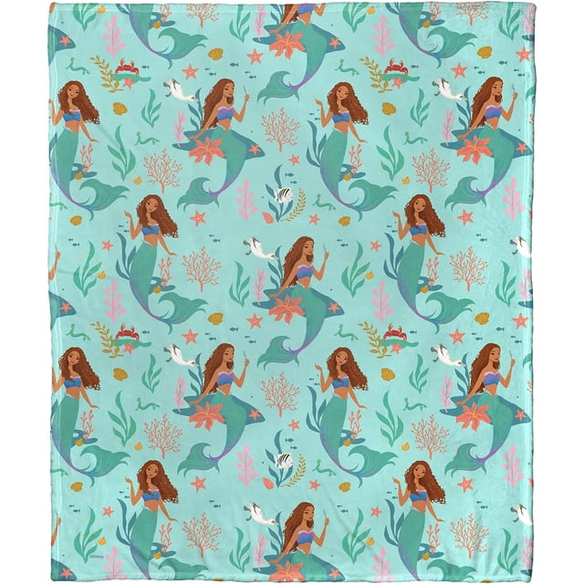 Little Mermaid/Ariel Silk Touch Throw Blanket, 50" x 60", Daughters Triton