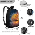 thumbnail image 5 of KUIFORTI Backpack Kids School Bags Casual Lightweight Daypack with Adjustable Straps Zippered Rucksack Elementary School Students Book Organizer, Burning Basketball, 5 of 6