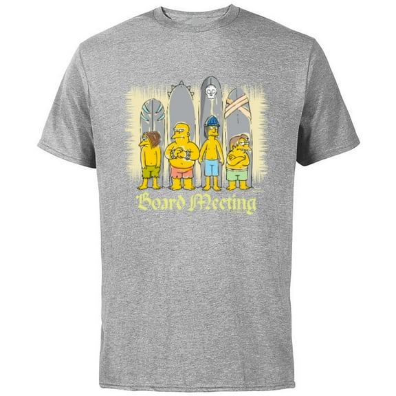 The Simpsons Isle Style Board Meeting Beach Surfing - Short Sleeve Cotton T-Shirt for Adults - Customized-Athletic Heather