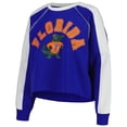 thumbnail image 2 of Women's Gameday Couture Royal Florida Gators Blindside Raglan-Cropped Pullover Sweatshirt, 2 of 3