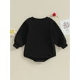 thumbnail image 4 of Bagilaanoe  Baby Girl Oversized Romper Sweatshirt Newborn Long Sleeve Bodysuits Letter Print Pullover 3M 6M 12M 18M 24M Infant Casual Tee Tops, 4 of 9