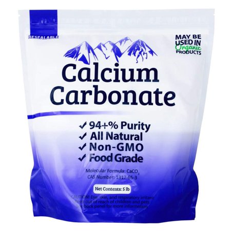 Duda Energy Food Grade Calcium Carbonate Powder, 97+% Typical Purity, 5 lb Bag