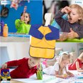 thumbnail image 5 of Niños arte Smock manga larga pintura Delantales con elástico apretado puños impermeable y repelente de pintura, amarillo, S, 5 of 5