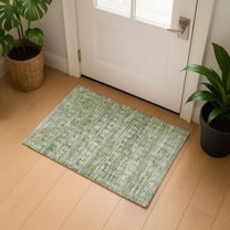 Addison Rugs Mayfield Premium Machine Washable Transitional Stripe Green Rectangle Rug, 1'8" x 2'6"
