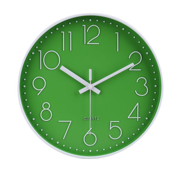 Reloj de pared Jomparis moderno para oficina, decoración verde, 30 cm