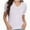 White, variant on Womens Summer Tops V Neck T Shirts Swiss Dot Puff Sleeve Tops Loose Casual Tshirts