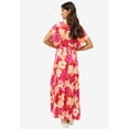 thumbnail image 2 of ellos Women's Plus Size Knit Tie-Back Maxi Dress - 34/36, Pink Multi Floral, 2 of 6