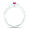thumbnail image 2 of SZUL Women's Pink Topaz and Diamond Classic Band in 10K White Gold, 2 of 5