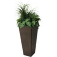 thumbnail image 2 of Valencia 10.5"x24"H Square Planter with Water Tray, Brown Marble, 2 of 4