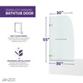 thumbnail image 6 of ANZZI Grand Series 30 in. by 55 in. Frameless Hinged Tub Door in Brushed Nickel, 6 of 11