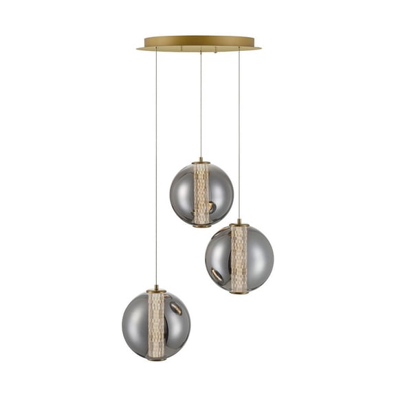 45736-024-Eurofase Lighting-Atomo - 63W 3 LED Pendant In Contemporary Style-9.25 Inches Tall and 20.5 Inches Wide-Gold Finish