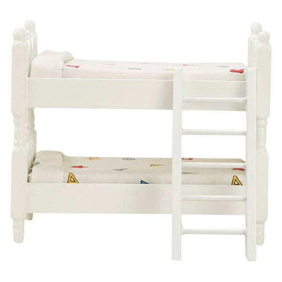 OUNONA Miniature House Bed Dollhouse Decor Birch Wood Set for Scene Layout and Creative Display