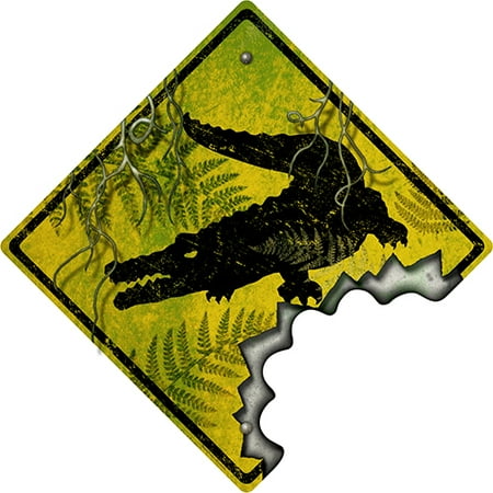 - Gator Alligator Crossing Novelty Sign | Funny Home Décor Garage Wall Gag Gift