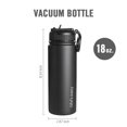 thumbnail image 2 of Life’s Easy - Insulated Water Bottle with Straw Lid and Loop Handle, Vacuum Insulated Bottles for Hot and Cold Drink, Black, 18oz, 2 of 12