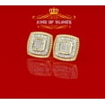 thumbnail image 5 of King of Bling's 0.55ct Diamond 925 Sterling Silver Hip Hop Yellow Stud Earring For Men / Women, 5 of 11