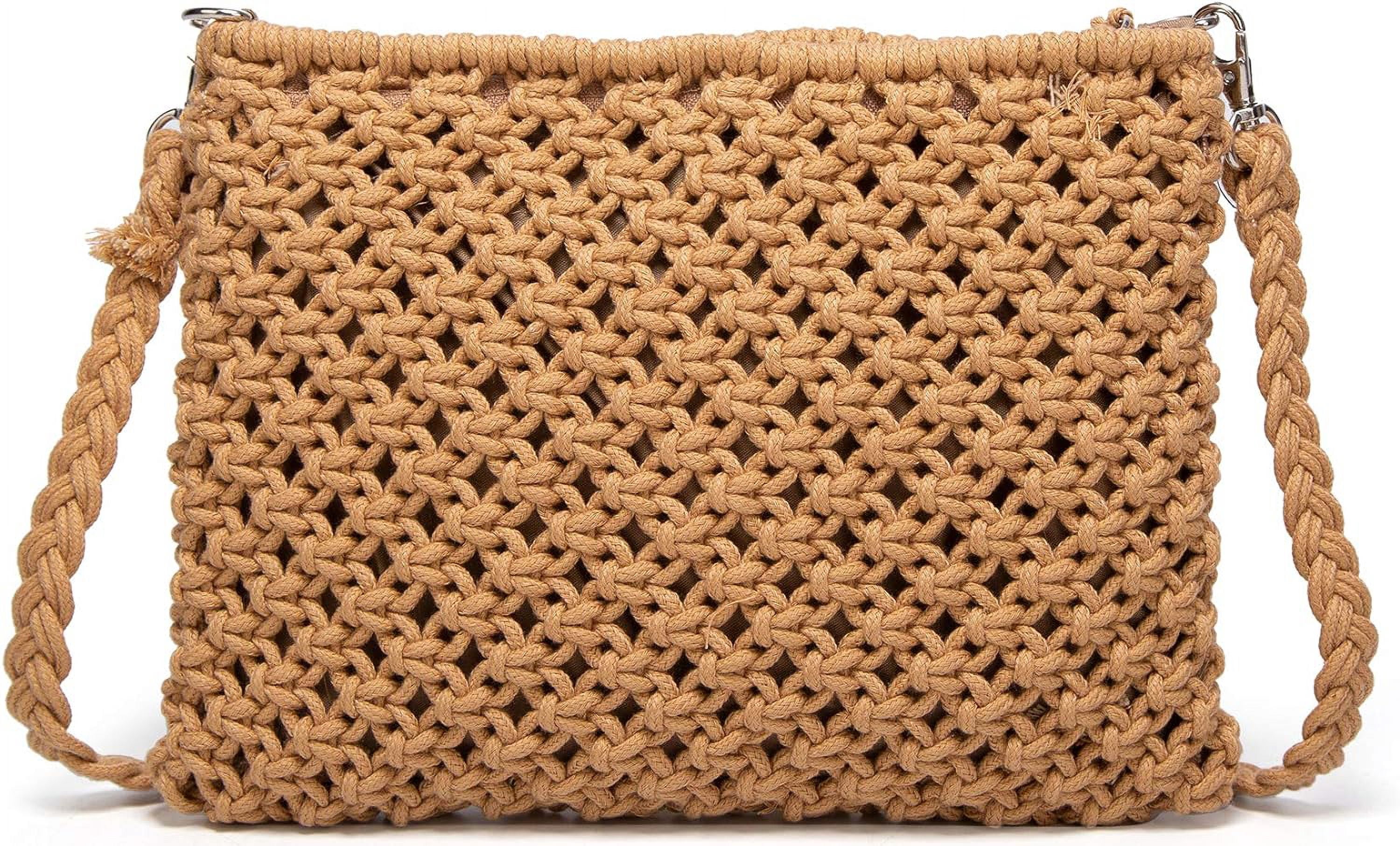 Zhengup Straw Bags Crossbody Purses for Women, Tassel Straw Handbag Vintage Handwoven Bag Summer Beach Bag