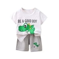 thumbnail image 3 of BOVXNPU Boys Girls Summer Clothing Sets, Children's Summer Small Print Short Sleeve Round-Neck Blouses 2-piece Set For Kids Summer Outfits, 3 of 6