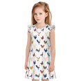 thumbnail image 1 of Fotbe Various Rooster Vestido de Dormir para Niñas de 3 a 10 Años, Mangas Cortas, Estilo Princesa, Pijama Camisón con Mangas Voladas-Large, 1 of 6