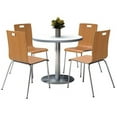 thumbnail image 2 of KFI Studios Mode Round 3.5' Dining Table Set, Graphite Nebula, 4 White Jive Chairs, 2 of 2