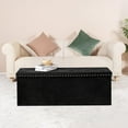 thumbnail image 2 of Black Storage Ottoman Bench for Bedroom, Folding Velvet Chest with Benches Foot Rest Stool, Large Long Shoes Chest for Bedroom, Living Room, 43.3"x15.7"x15.7", 2 of 9