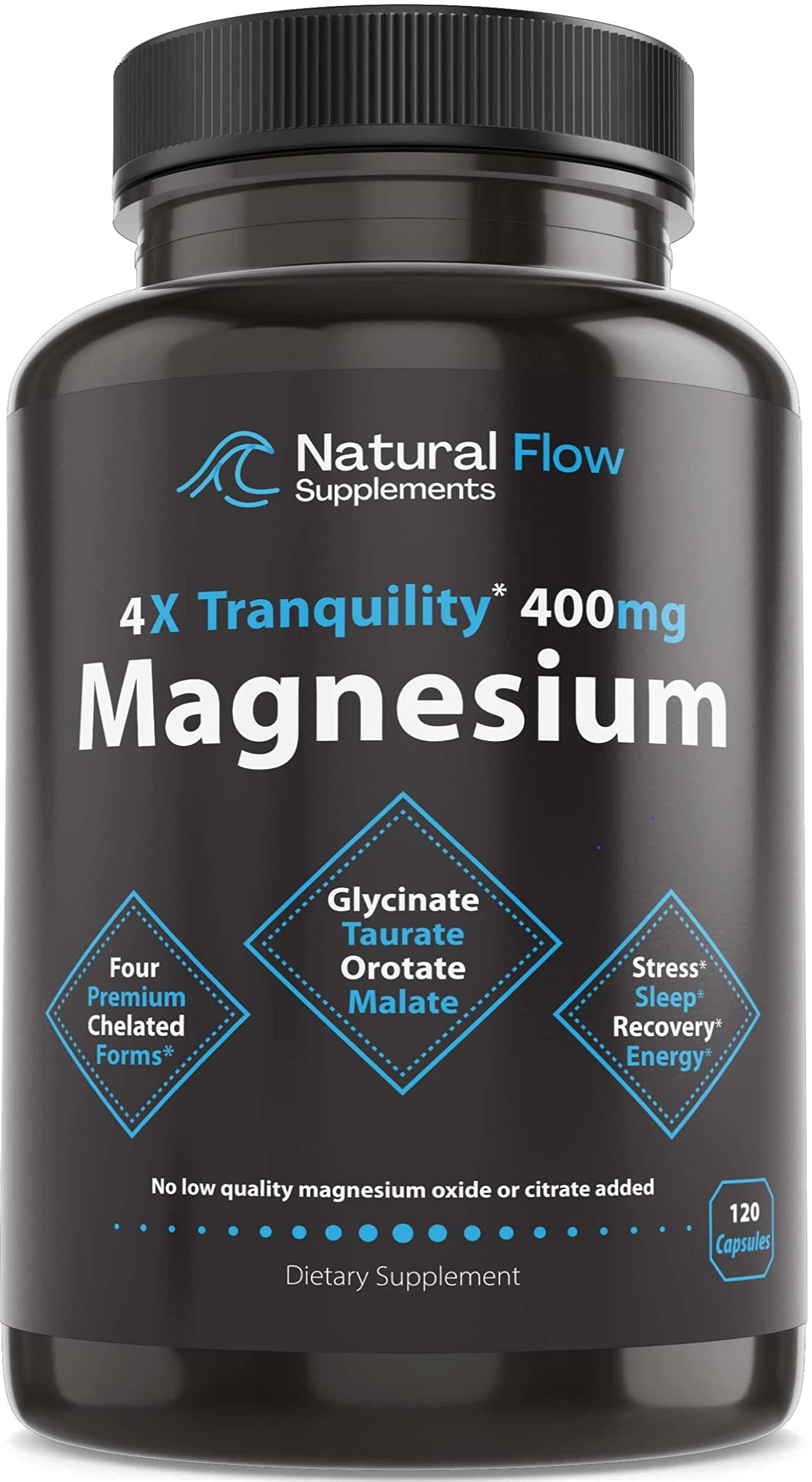 Natural Flow 4X Magnesium Complex, Magnesium Glycinate, Taurate, Malate