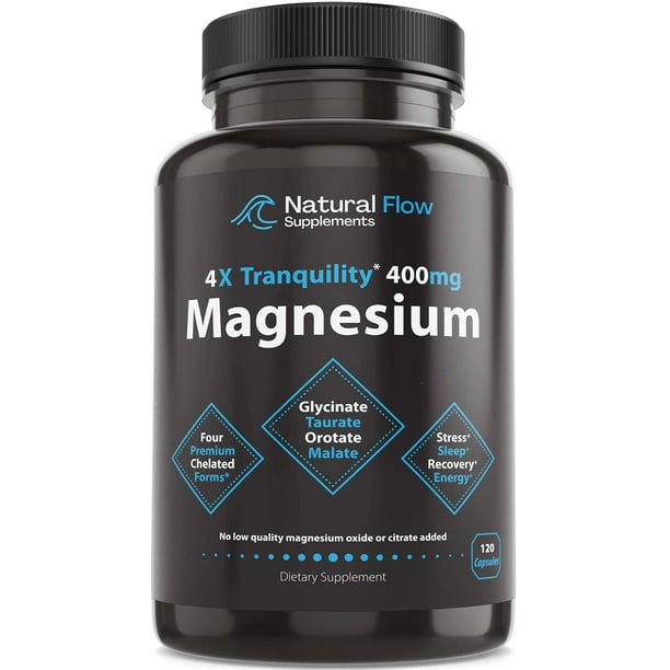 Natural Flow 4X Magnesium Complex, Magnesium Glycinate, Taurate, Malate