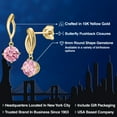 thumbnail image 2 of Gem Stone King 10K Yellow Gold Pink Zirconia Stud Dangle Earrings for Women | 3.00 Cttw | Gemstone Birthstone | Round 6MM, 2 of 6