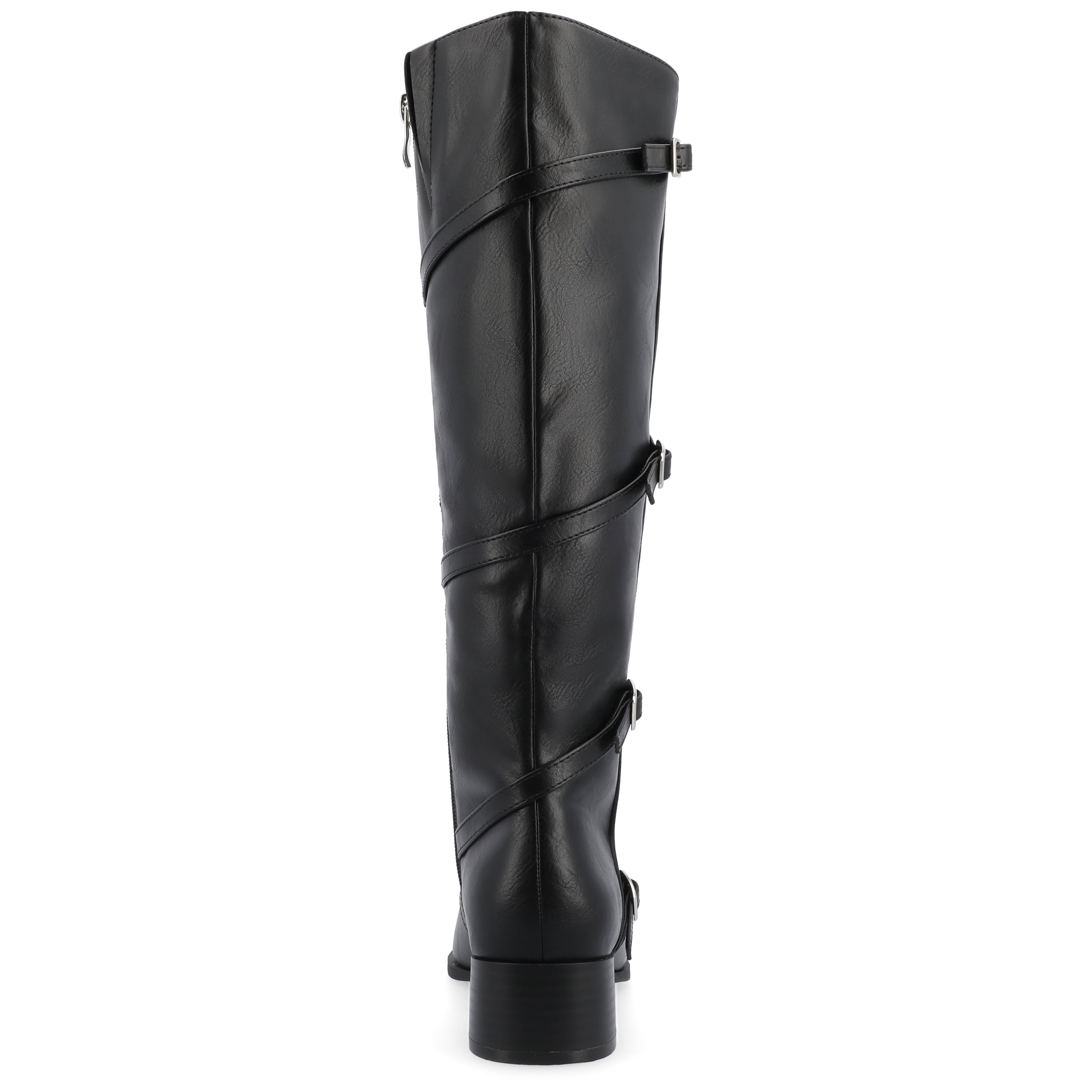 Journee Womens Elettra Stacked Block Heel Round Toe Boots
