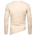 thumbnail image 4 of Aueoeo Men's Casual Shirts Long Sleeve Round Neck Casual Summer Shirts Beach Wedding Shirt with Side Lace Up Drawstring XX-L, 4 of 8