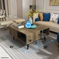 thumbnail image 6 of Ronas 35" Modern Square Coffee Table with Open Storage Shelf, Solid Wood Legs, Quality Engineered Wood, Walnut Finish, 6 of 7