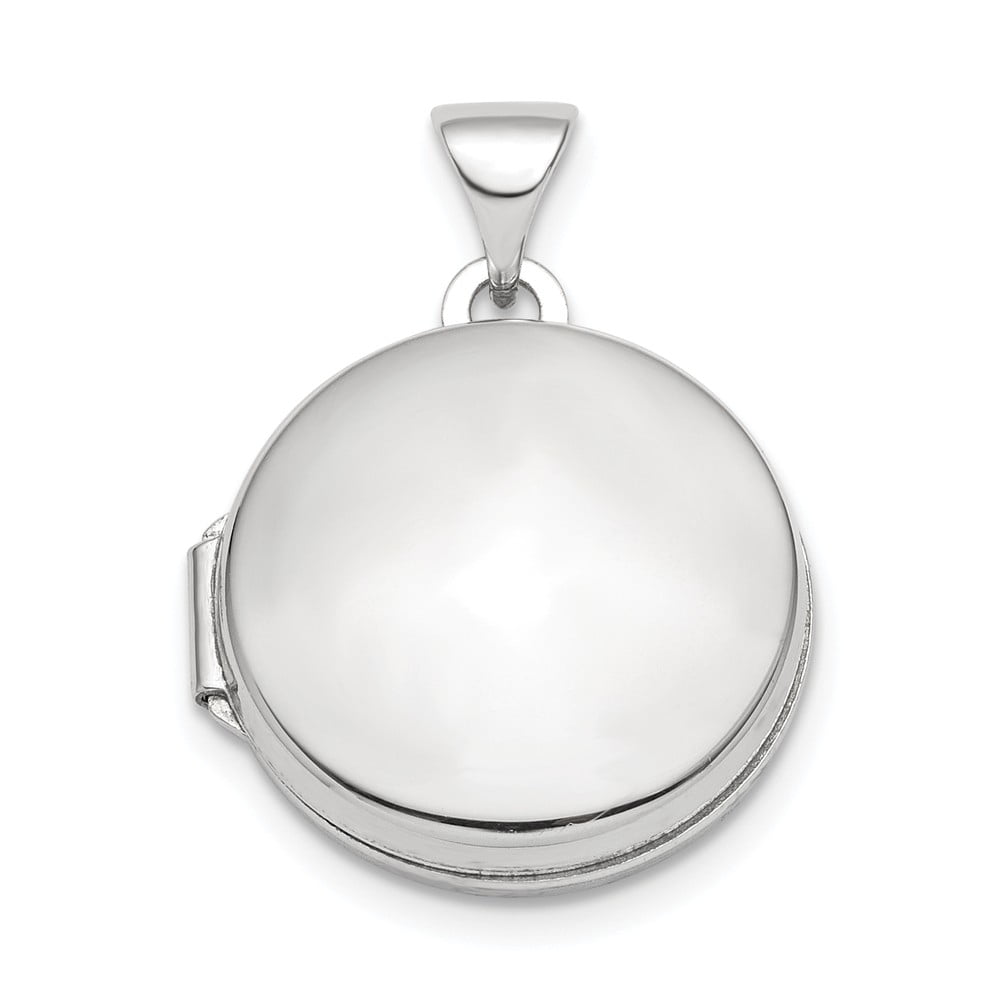 16mm Satin and Diamond-cut Heart Locket FB Jewels Solid 925 Sterling Silver Rhodium-Plated and Dia 16mm Satin and Diamond-cut Heart Locket FB Jewels Solid 925 Sterling Silver Rhodium-Plated and Dia