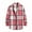 Pink, variant on Men Flannel Long Sleeve Casual Cotton Plaid Button Down Shirt Jacket with Lapel Neck Thick Heavyweight