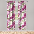 thumbnail image 3 of Ambesonne Garden Curtains, Butterflies Wildflowers Art, Pair of 28"x84", Olive Green and Dried Rose, 3 of 5