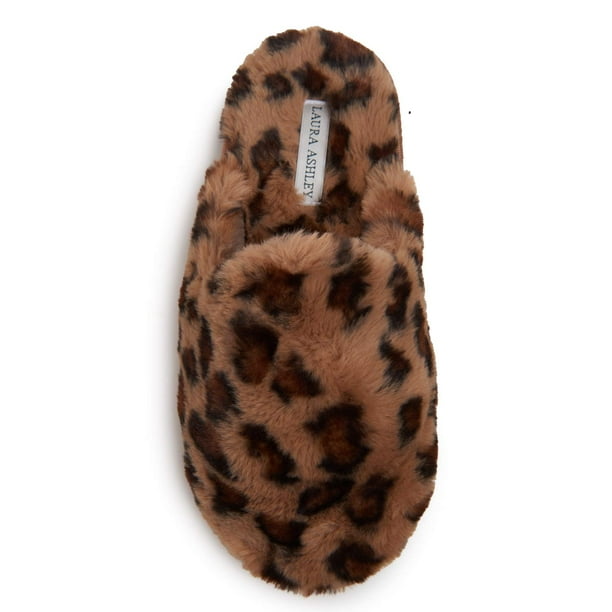 Zapatillas Laura Ashley de espuma viscoelástica con estampado animal, color marrón