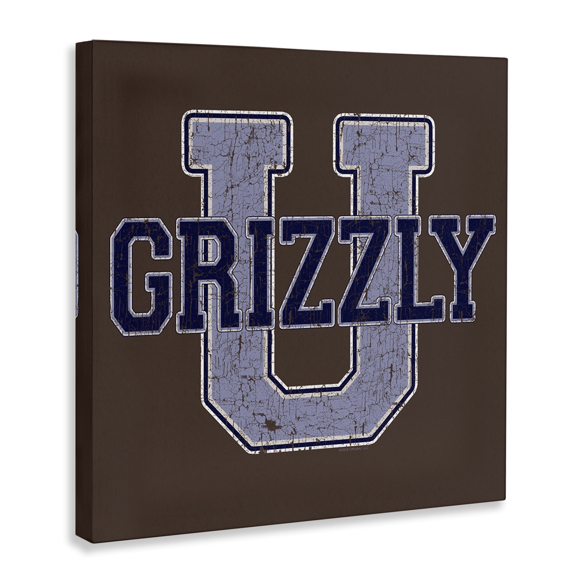 Stupell Industries Grizzly U College University Novelty & Humor Painting Wrapped Canvas Art Print Wall Art, 30 x 30